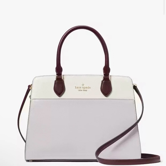 Kate Spade Madison Colorblock Saffiano Leather Medium Satchel  Lilac Moonlight - Picture 1 of 6